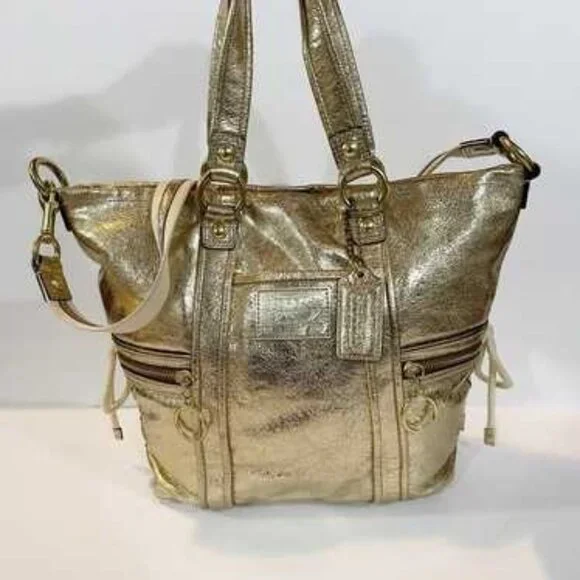 Coach Gold Shoulder Bag - Picture 1 of 15